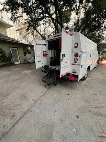 Magnet Plumbing service vehicle on-site for Water Heater Repair in Downtown Mount Dora